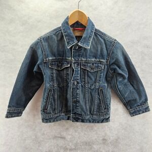 GAP Kids Denim Jacket XS (4-5) Blue Jean Trucker‎ Coat Distressed